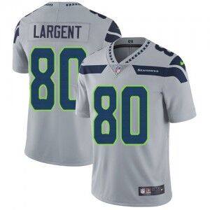 Men's Seattle Seahawks #80 Steve Largent Grey Vapor Untouchable Limited Stitched NFL Jersey
